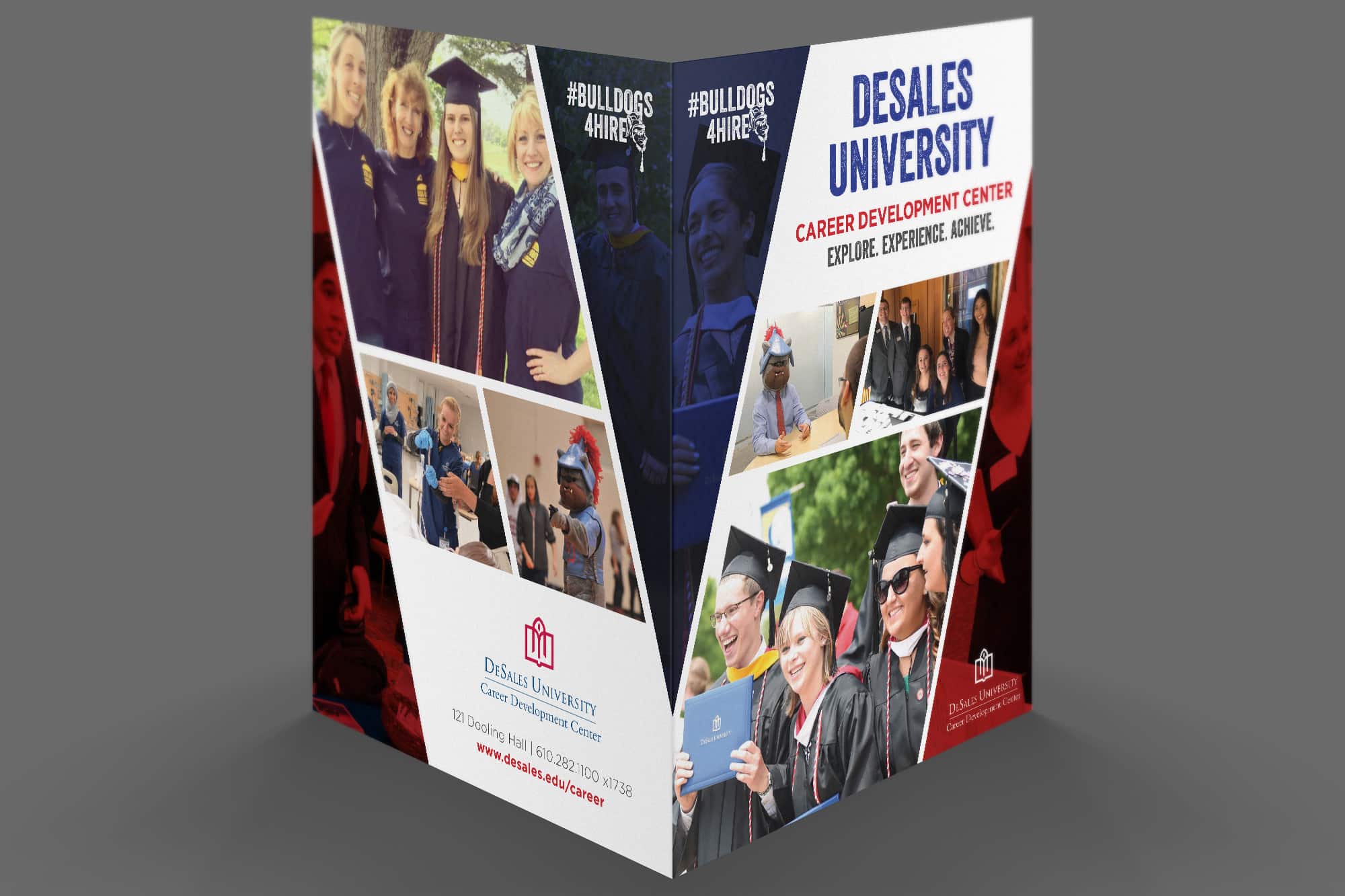 DeSales University one pocket folder - pocket folder graphic design for higher education