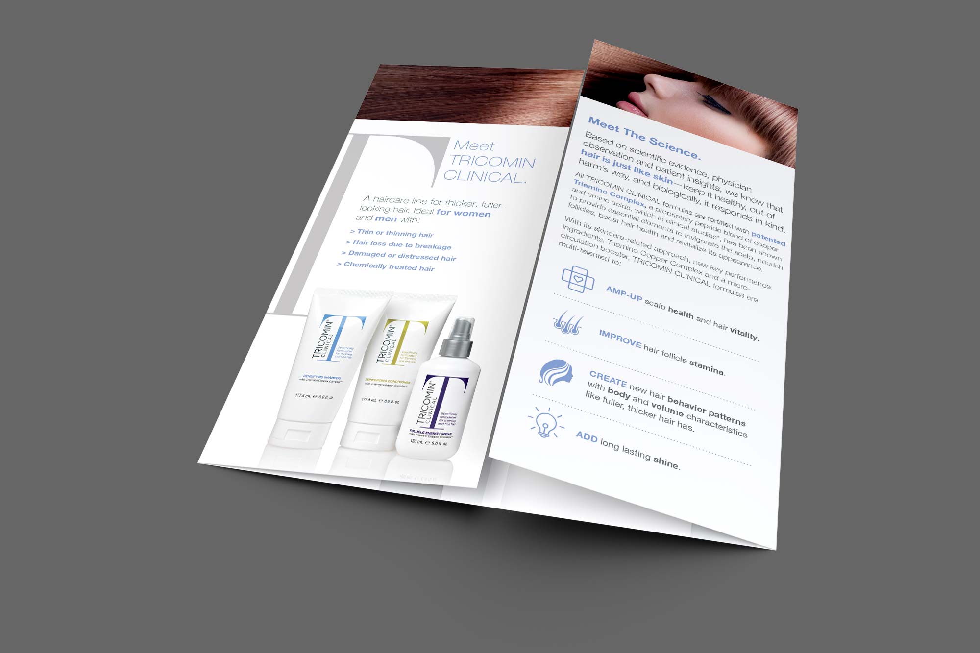 Tricomin Clinical Gatefold Brochure Inside View Tricomin Clinical Gatefold Brochure Inside View