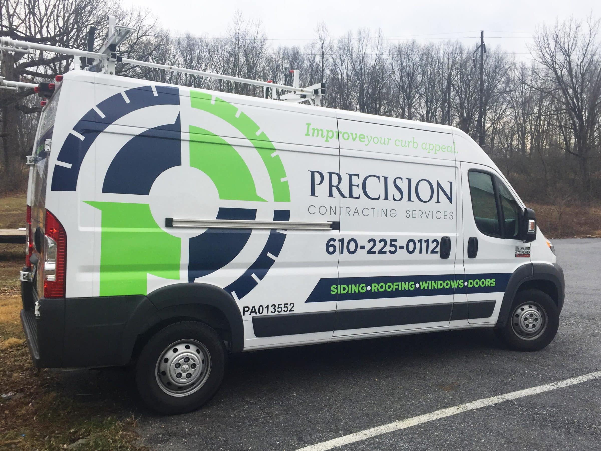 precision contracting vehicle wrap truck van - brand design