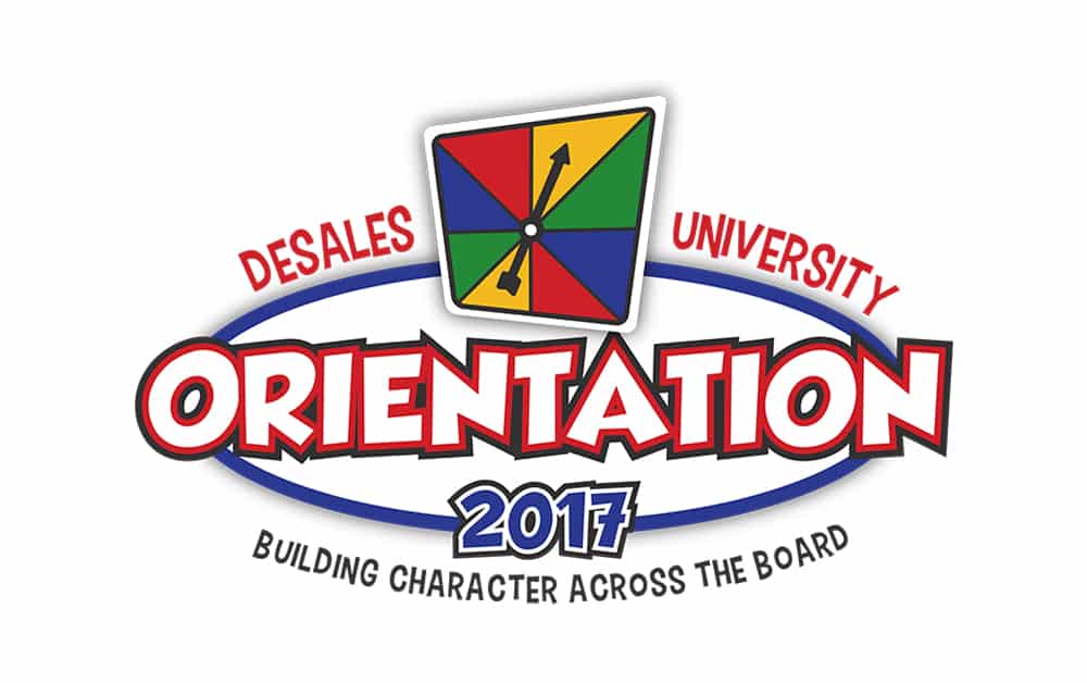 desales orientation 2017 logo identity building character across the board