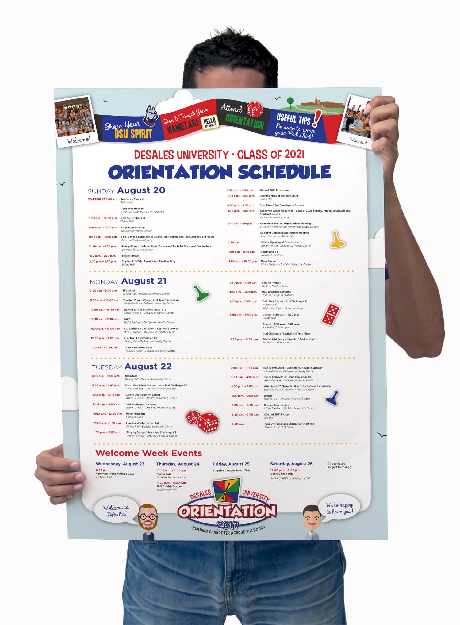 DeSales University Orientation Schedule Poster