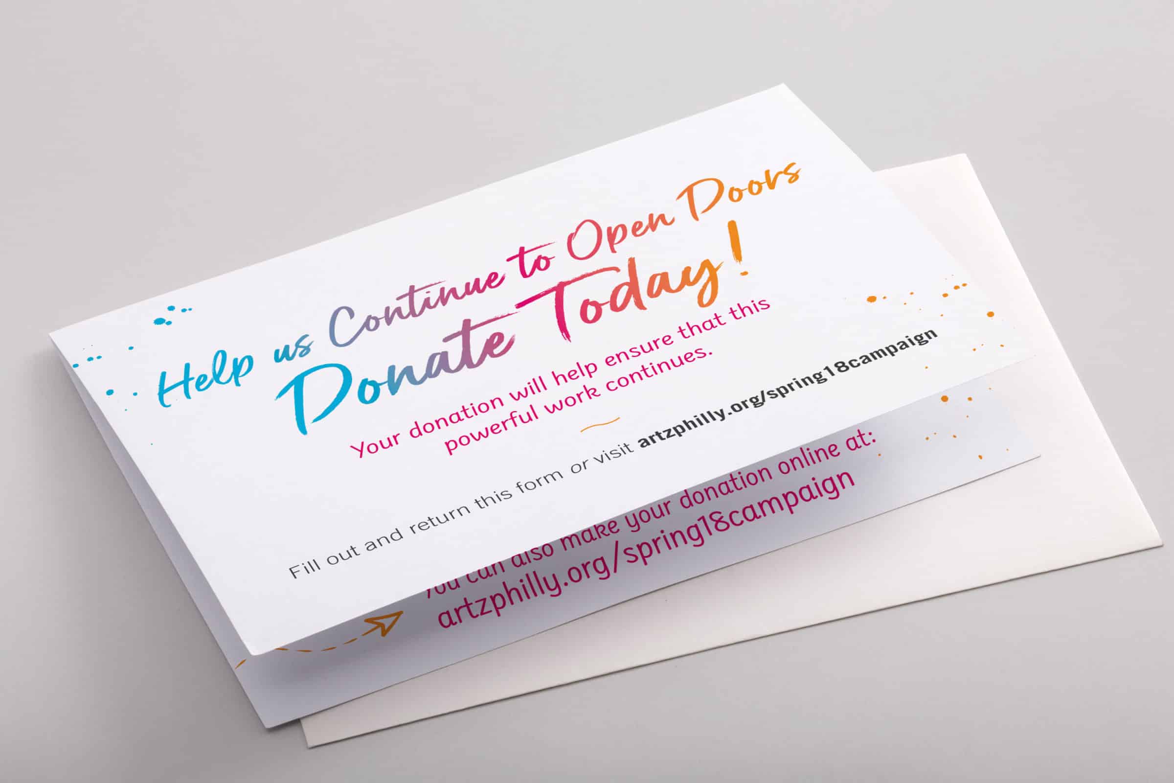 Reply Donor Form - reply cards graphic design for ARTZ Philadelphia