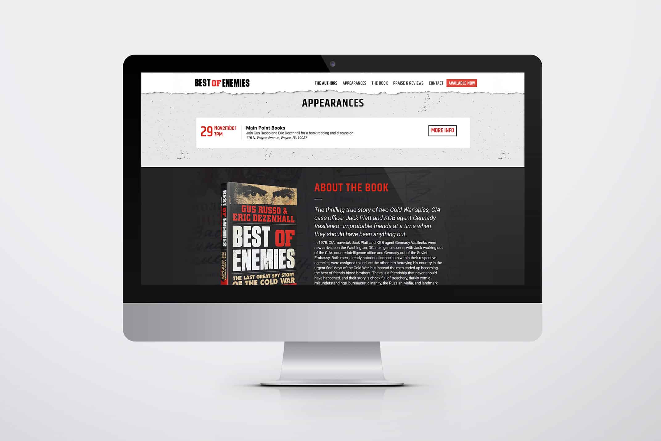 Best of Enemies book website design