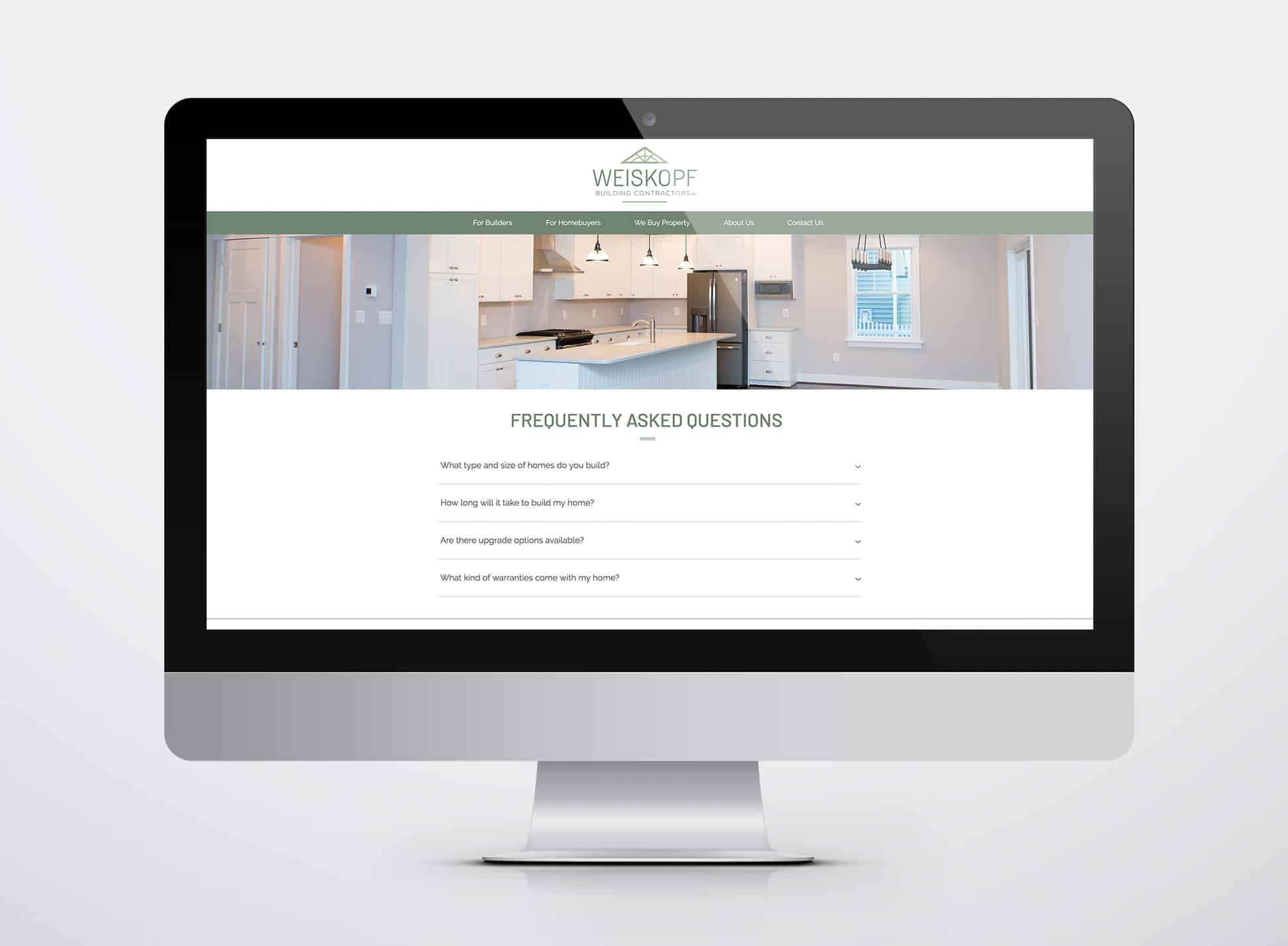 new weiskopf building contractors website design - professional branding design