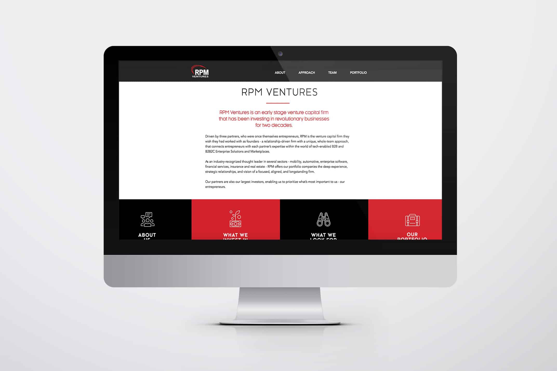 website design for venture capital firm