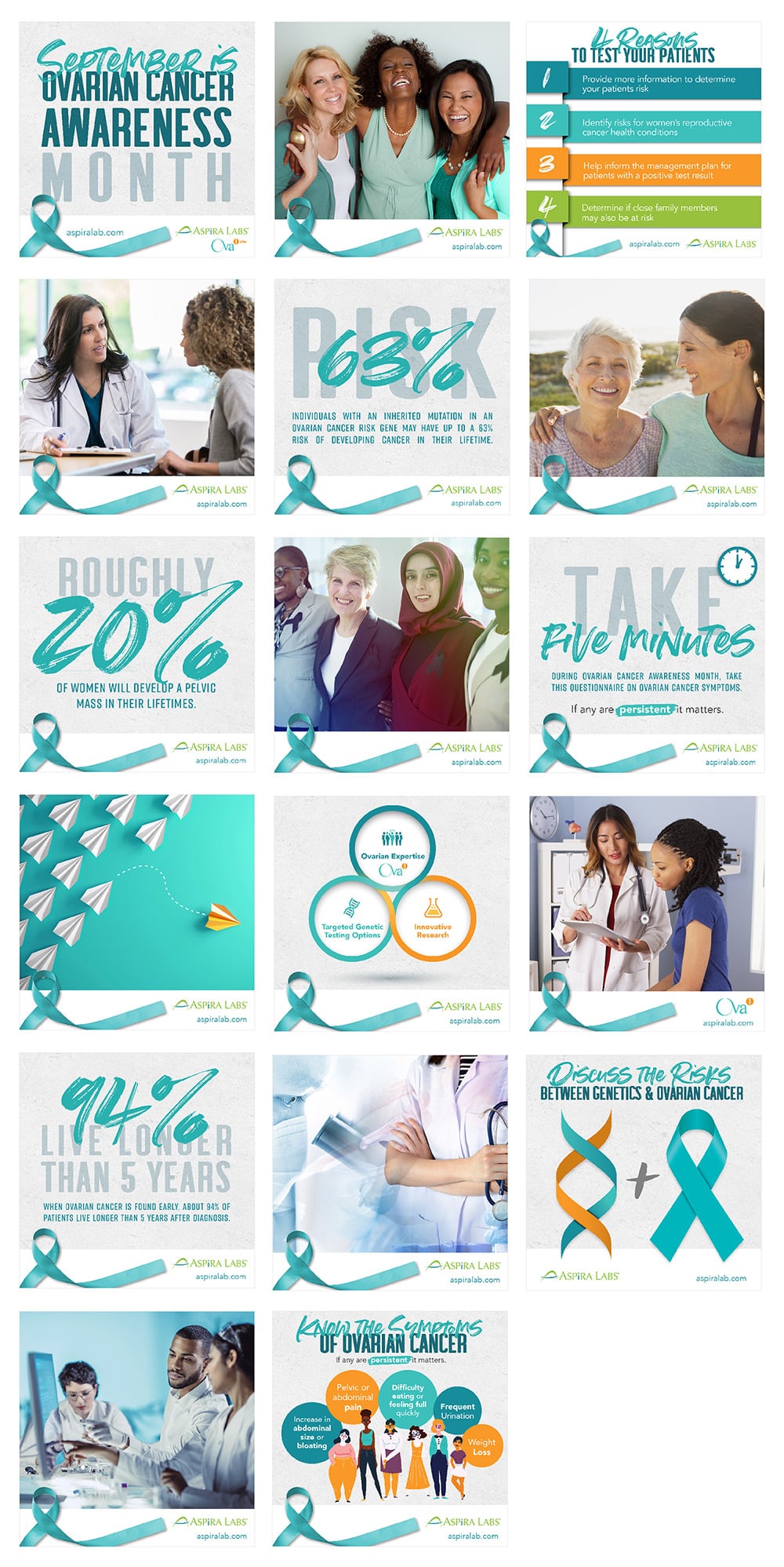 promoting ovarian cancer awareness month with graphic design linkedin posts
