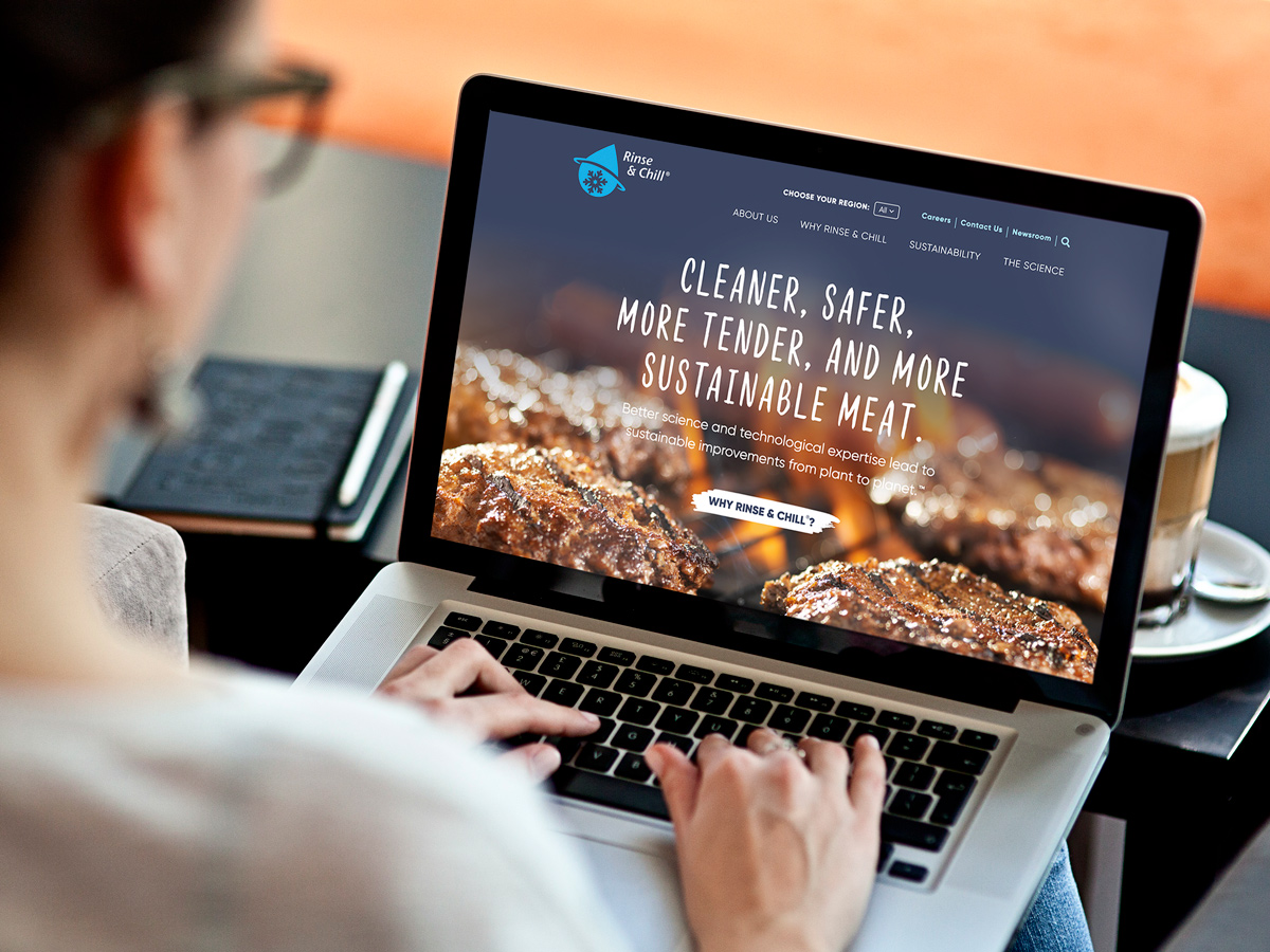 Philadelphia web design company - woman uses laptop showing modern website design