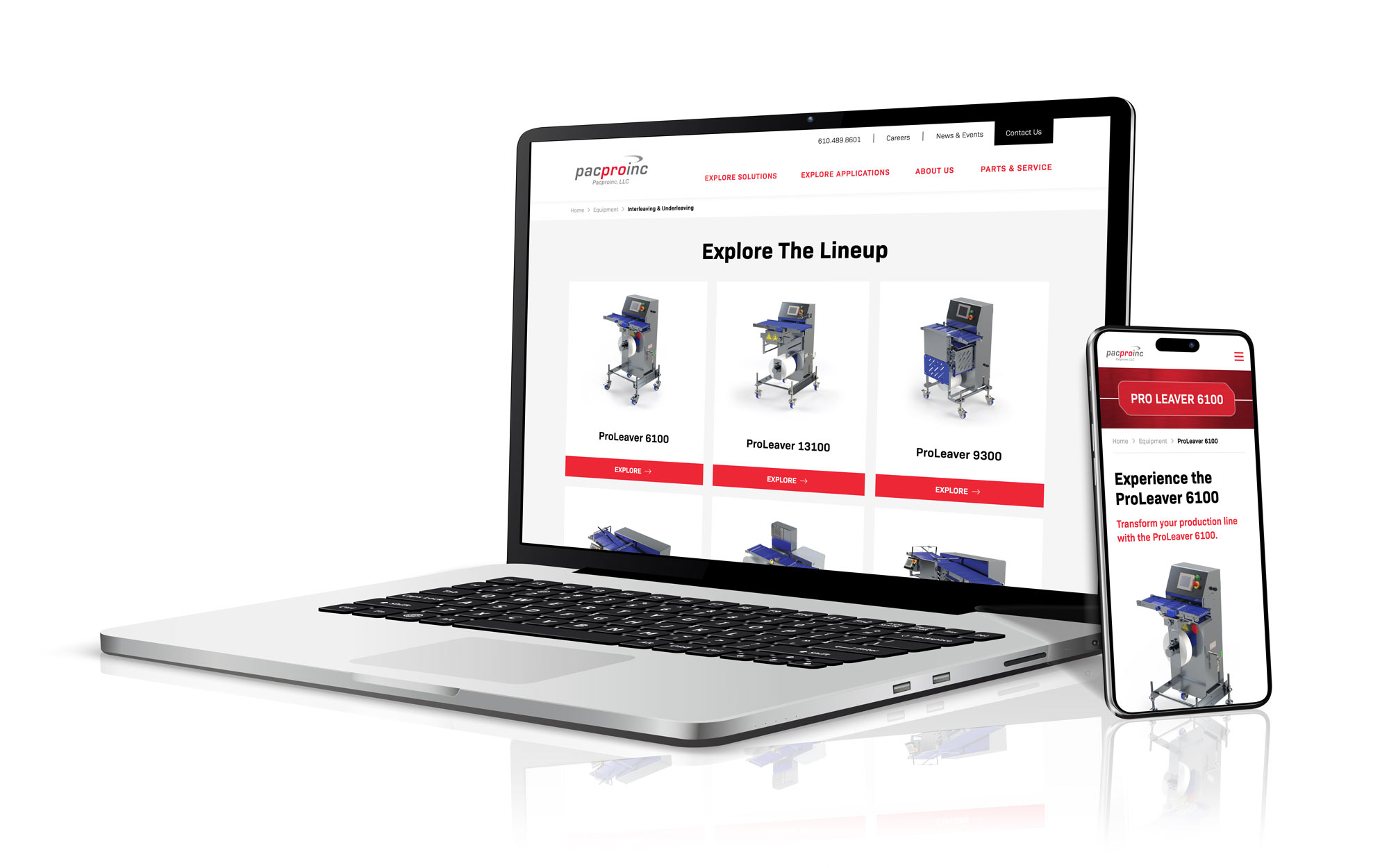 Pacproinc website mockup