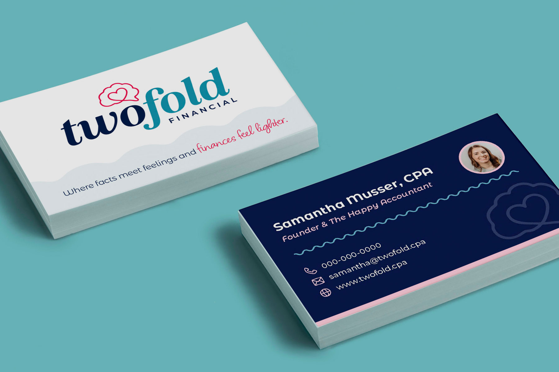 twofold financial business card mockup