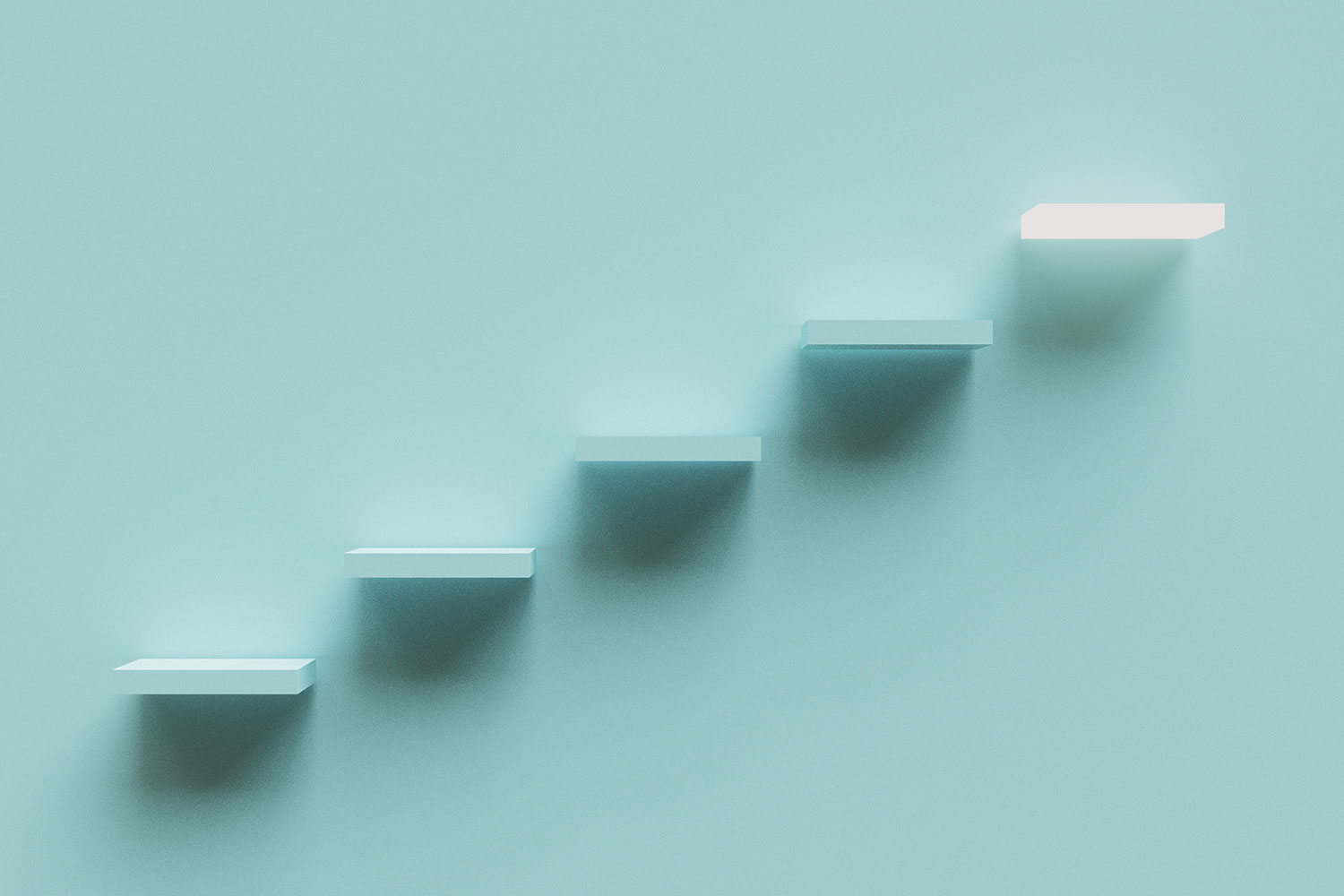 ascending ladder of steps visualizing concept of gateways to success