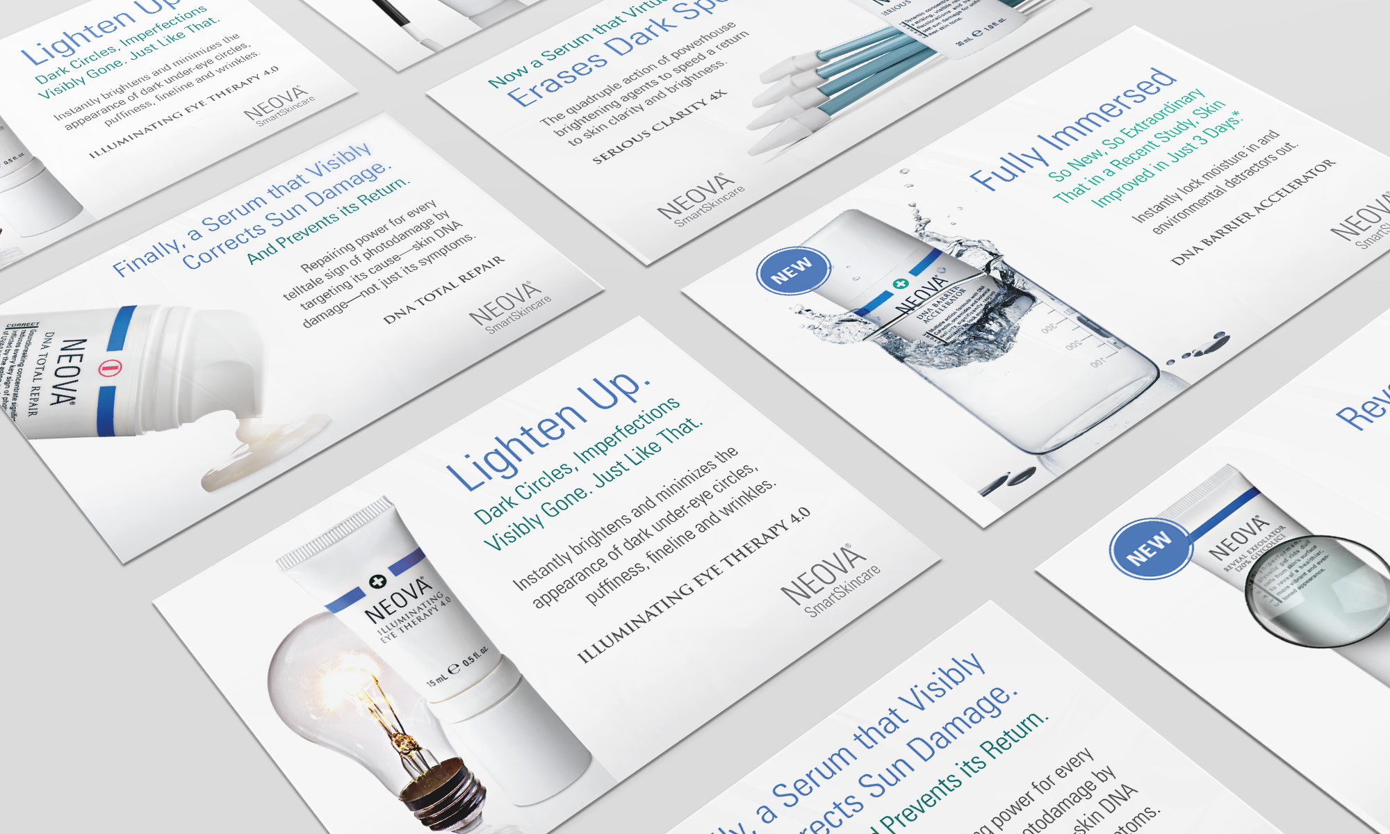 NEOVA Dermatology Graphic Design Postcards